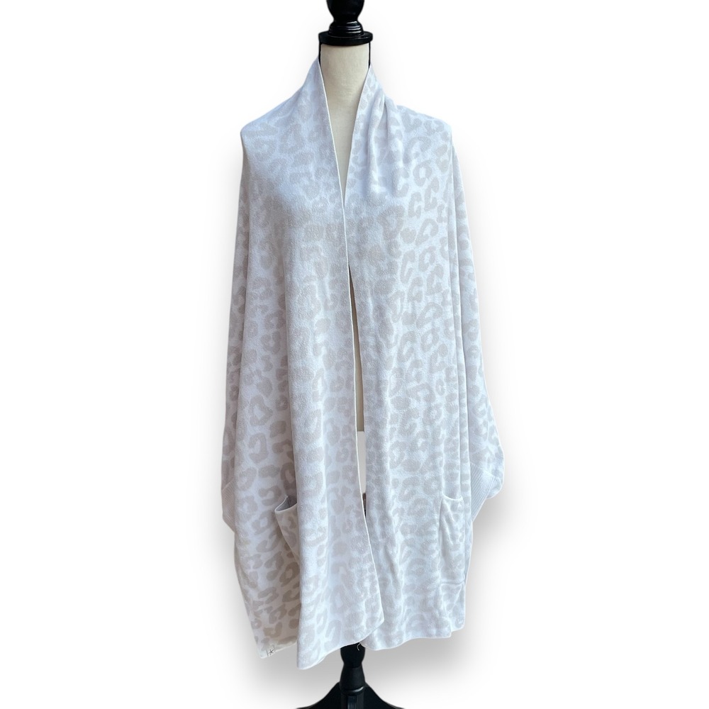 Barefoot Dreams CozyChic Barefoot In the Wild Pashmina Cardigan Cream Stone 1X - Picture 2 of 5